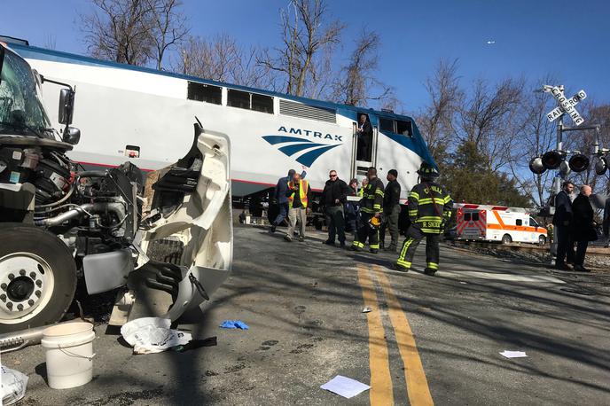 Trčenja vlaka s tovornjakom v kraju Crozet v ameriški zvezni državi Virginia | Foto Reuters