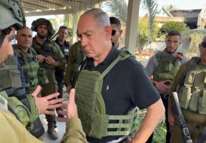 Netanjahu je včeraj obiskal vojake na fronti.  | Foto: X, nekdanji Twitter/@netanyahu
