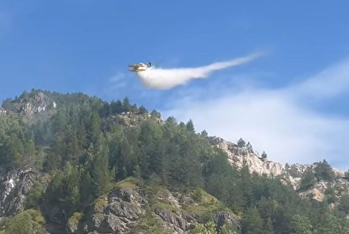 Zagorelo na strmem in nedostopnem terenu nad Žerjavom