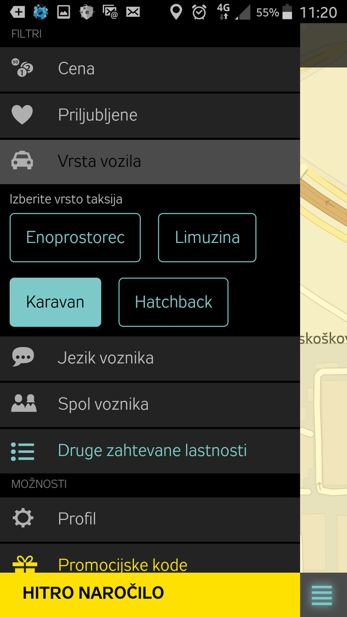 Iskanje želenega prevoza je mogoče po sedmih merilih, lahko pa se prek aplikacije neposredno naroči priljubljenega voznika. | Foto: Srdjan Cvjetović