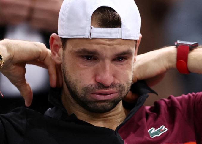 Grigor Dimitrov po porazu ni mogel zadrževati solza. | Foto: Reuters