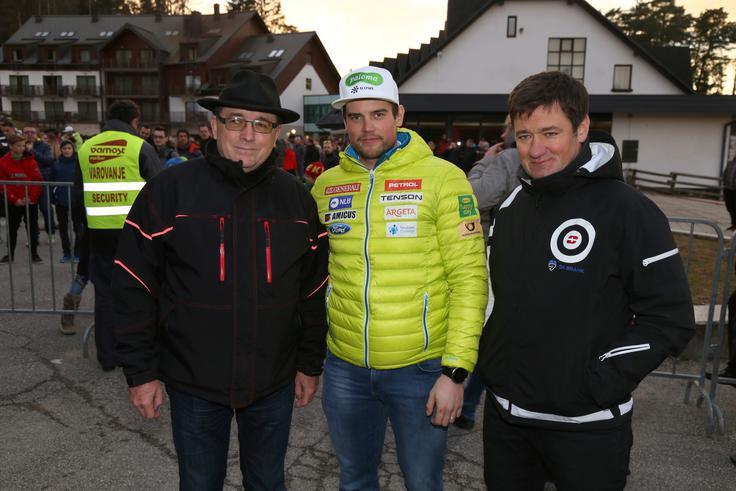 Boštjan Tancer v družbi župana Andreja Fištravca in Boštjana Klineta na enem od treh letošnjih sprejemov. | Foto: