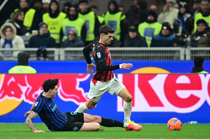 Christian Pulisic, AC Milan : Inter | Milan je ugnal Inter, za zmago je zadel Christian Pulisic. | Foto Reuters