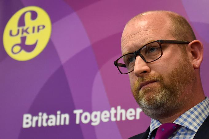 Konec zlatih časov za UKIP. Stranka, ki je bila pod vodstvom Nigela Faraga v prvih bojnih vrstah referenduma o izstopu Velike Britanije iz EU, je doživela hud padec. Tudi zaradi slabega vodenja in slabe kampanje zdajšnjega predsednika stranke Paula Nuttalla. | Foto: Reuters
