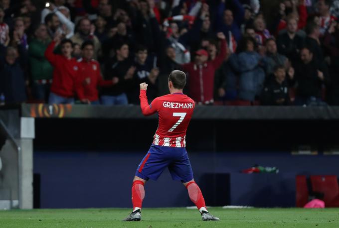 Na polfinalnih tekmah lige Europa proti Arsenalu je Francoz prispeval gol in podajo. | Foto: Reuters