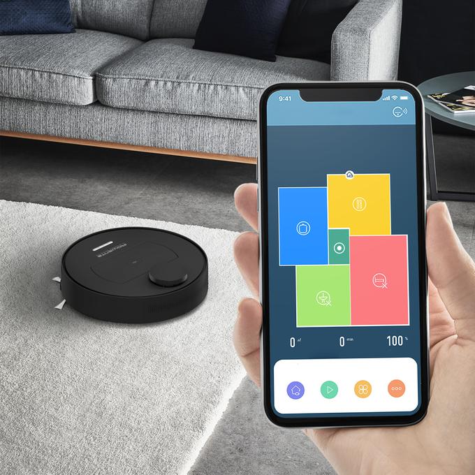 Sesalnik povežite s preprosto aplikacijo Rowenta Robots ter kjerkoli in kadarkoli nadzorujte svojega robota, povezanega z brezžično povezavo. | Foto: 