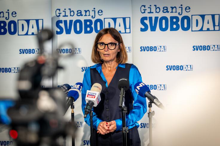 "Pri zdravstveni reformi nismo obupali in nismo podlegli različnim lobijem. Vedeli smo, da moramo narediti sistem zdravstva po meri ljudi," je dejala vodja poslanske skupine GS Nataša Avšič Bogovič. | Foto: Gaja Hanuna