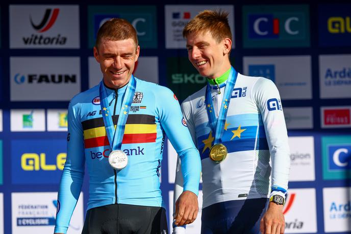 Remco Evenepoel Tadej Pogačar EP 2025 | Slovenija bo oktobra prihodnje leto gostila evropsko prvenstvo v cestnem kolesarstvu. Tadej Pogačar je že napovedal, da bo branil naslov. | Foto Profimedia