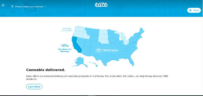 Eaze je eden od ponudnikov, ki prek spleta že od leta 2014 ponuja dostavo medicinske marihuane, od lani, ko je uporaba v Kaliforniji dovoljena v rekreativne namene, število njihovih novih uporabnikov in kupcev hitro narašča. | Foto: zajem zaslona/Diamond villas resort