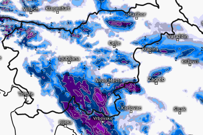 animacija sneženje | Nekatere nižine bo sneg samo pobelil, nekaterih pa še to ne.  | Foto meteologix