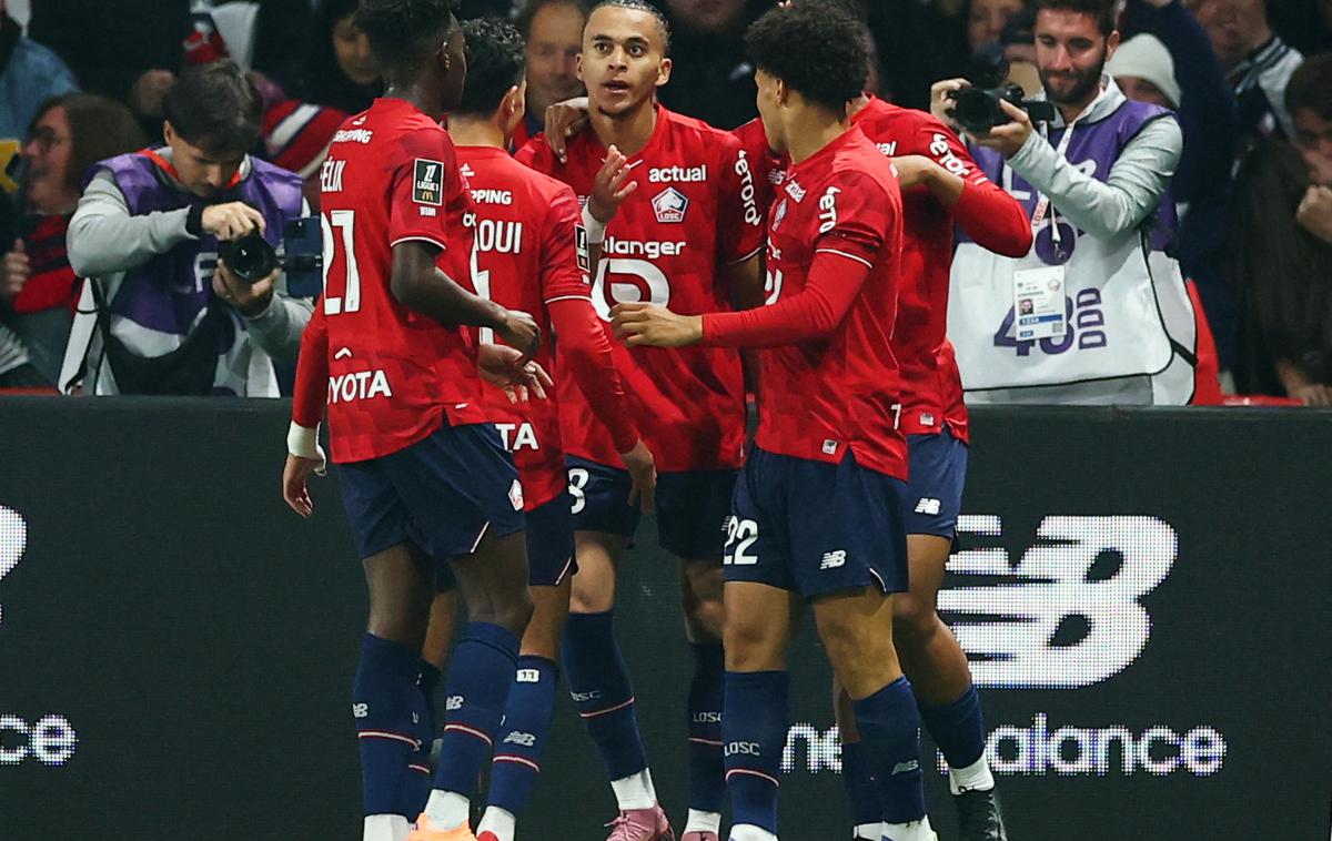 Lille PSG | Zmago PSG je z zadetkom v 85. minuti preprečil Ethan Mbappe (Lille). | Foto Reuters