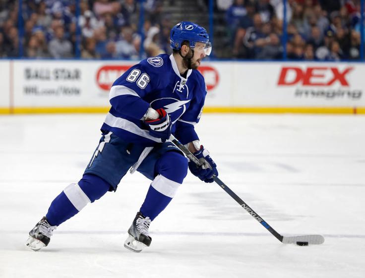 Nikita Kučerov je z 82 točkami na vrhu točkovne lestvice. Kopitar je s 70 na visokem devetem mestu. | Foto: Guliverimage/Getty Images
