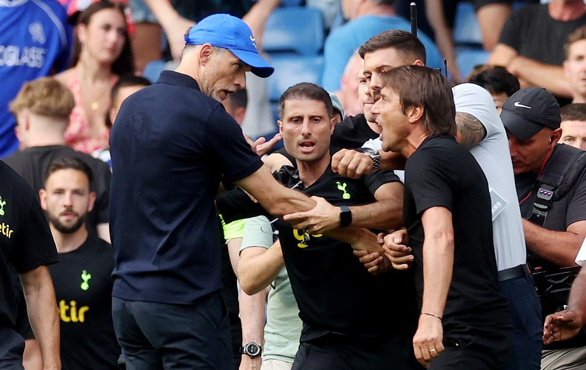 Chelsea Tottenham Tüchel Conte | Takole sta se po tekmi spoprijela Tüchel in Conte. | Foto Reuters