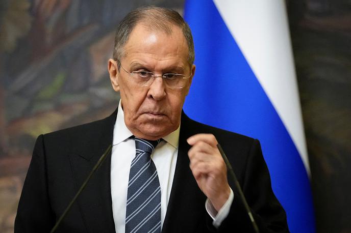 Sergej Lavrov,  ruski zunanji minister | Lavrov je na novinarski konferenci ponovil trditev Moskve, da Zahod vojno v Ukrajini izrablja za strateški poraz Rusije. | Foto Reuters