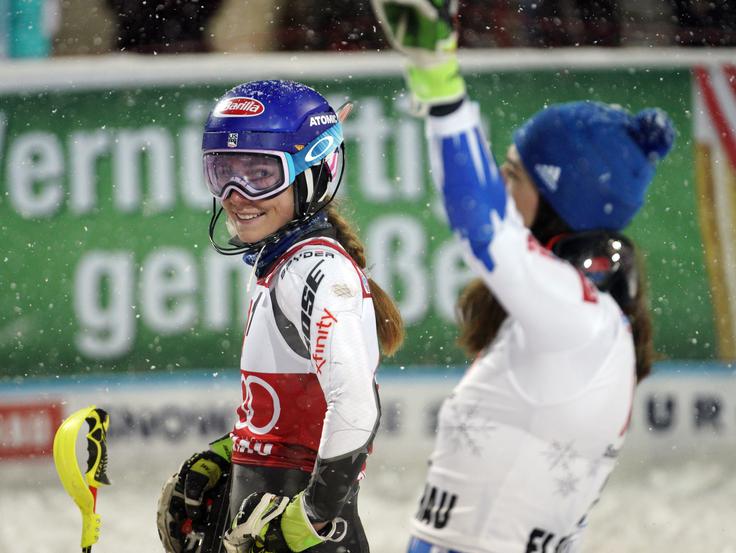 Prihoda Slovakinje se je zelo razveselila Mikaela Shiffrin. | Foto: Guliverimage