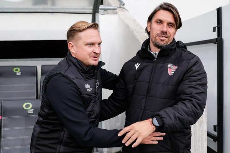 Aleš Arnol in Milan Anđelković se lahko v 1. SNL pohvalita z najdaljšim neprekinjenim stažem trenerskega dela pri istem klubu. | Foto: Aleš Fevžer