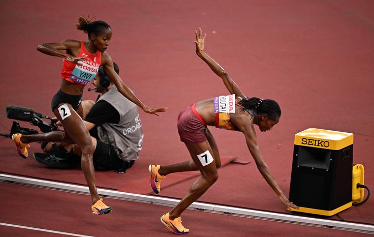 Peruth Chemutai Ugandčanka Peruth Chemutai je padla v finalu. | Foto: Reuters