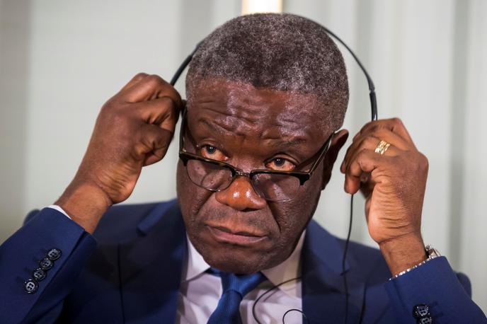 Nobelova nagrajenca | Letošnji Nobelov nagrajenec za mir Denis Mukwege je dan pred svečano podelitvijo na novinarski konferenci v Oslu poudaril, da ni dovolj zgolj govoriti in zavračati te oblike nasilja,  | Foto Reuters