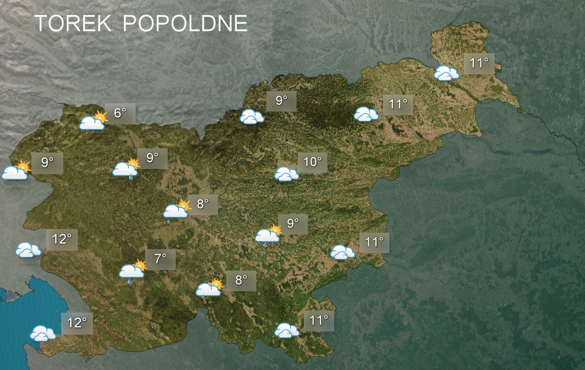 Vreme 17.2.2020 | Jutri bo pretežno oblačno. Na severovzhodu bo povečini suho, drugod bo občasno rahlo deževalo.
