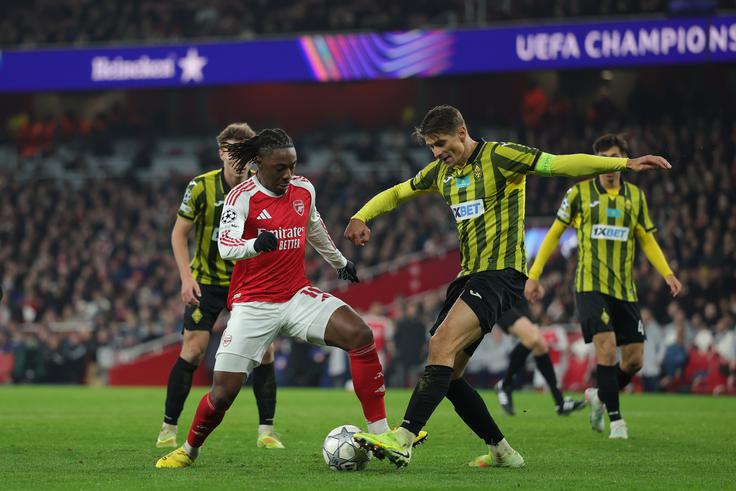 Arsenal je z zmago nad Kairatom postal prva ekipa, ki je v novem formatu lige prvakov ligaški del zaključila s popolnim izkupičkom. | Foto: Guliverimage