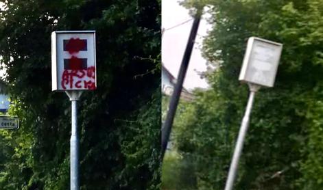 V dveh mesecih že drugič prebarvan radar: policija išče storilce #foto