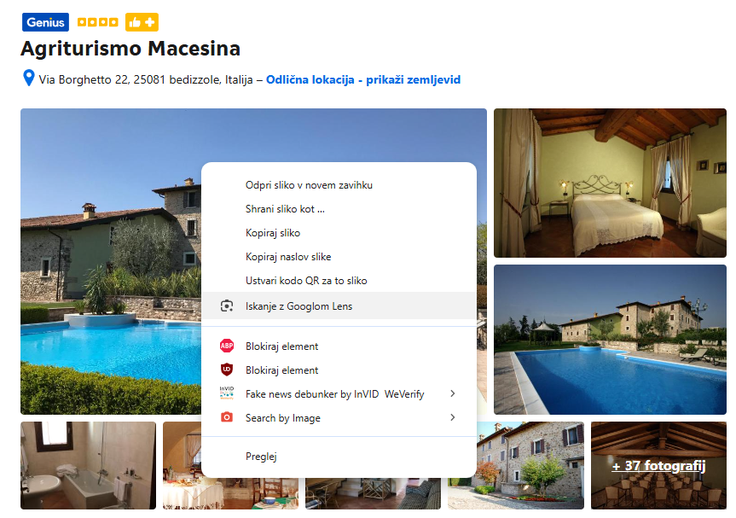 Iskanje po fotografijah z orodjem Google Lens v brskalniku Chrome | Foto: Posnetek zaslona