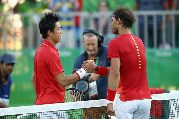 Rafael Nadal ni bil najbolj zadovoljen s potezo Nišikorija. | Foto: Guliverimage/Getty Images