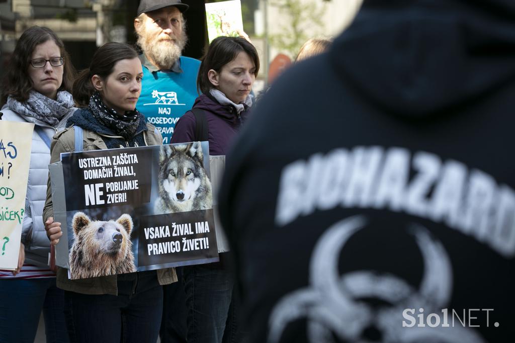 Protest prosti ubijanju živali.