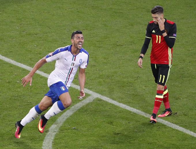 Graziano Pelle je na tem evropskem prvenstvu dosegel dva zadetka. Oba v sodnikovem podaljšku. Prvega proti Belgiji, drugega proti Španiji. | Foto: Reuters