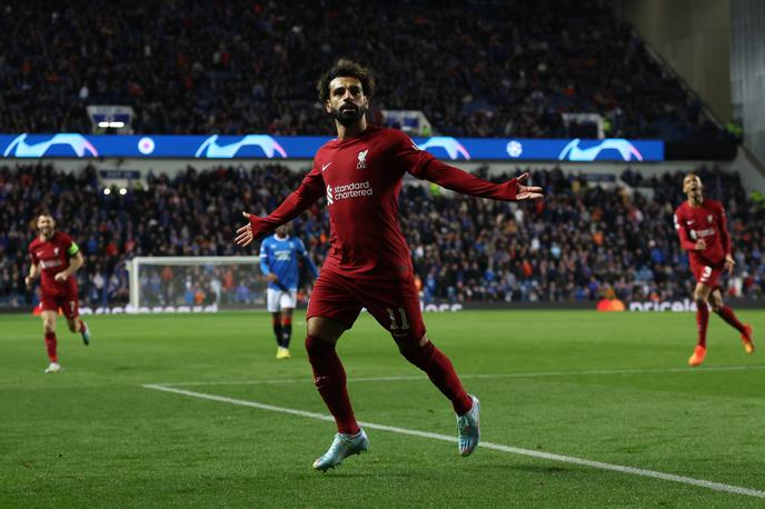 Mohamed Salah | Liverpool je na gostovanju v Glasgowu zaostajal z 0:1, nato pa je sledil veličasten preobrat rdečih. Zaznamoval ga je zlasti Mohamed Salah. | Foto Reuters
