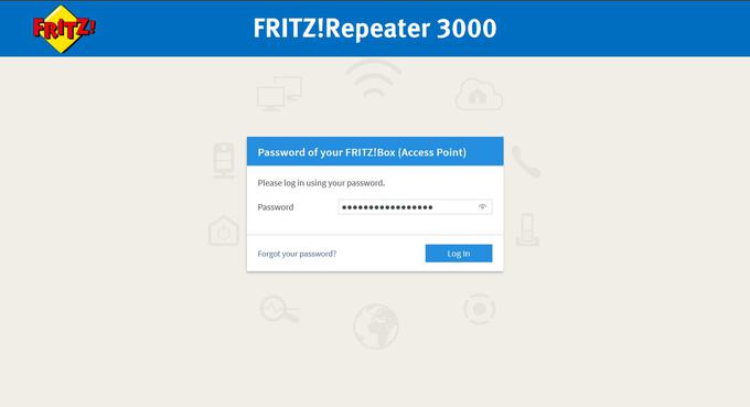 Dostop do nadzorne plošče repetitorja FRITZ!Repeater 3000 lahko varuje geslo povezanega omrežnega modema/usmerjevalnika FRITZ!Box (na sliki) ali ločeno lastno geslo. | Foto: Srdjan Cvjetović