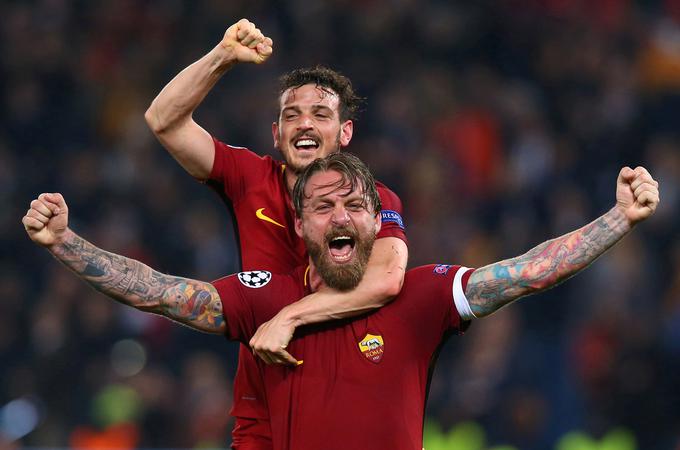 Roma, ki je v četrtfinalu presenetila Barcelono, se bo za finalno vstopnico dvakrat pomerila z Liverpoolom. Najprej na Anfieldu, nato še na Olimpicu. | Foto: Reuters