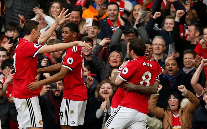Manchester United je na Old Traffordu z dvema goloma Marcusa Rashforda z 2:1 premagal Liverpool. | Foto: Reuters