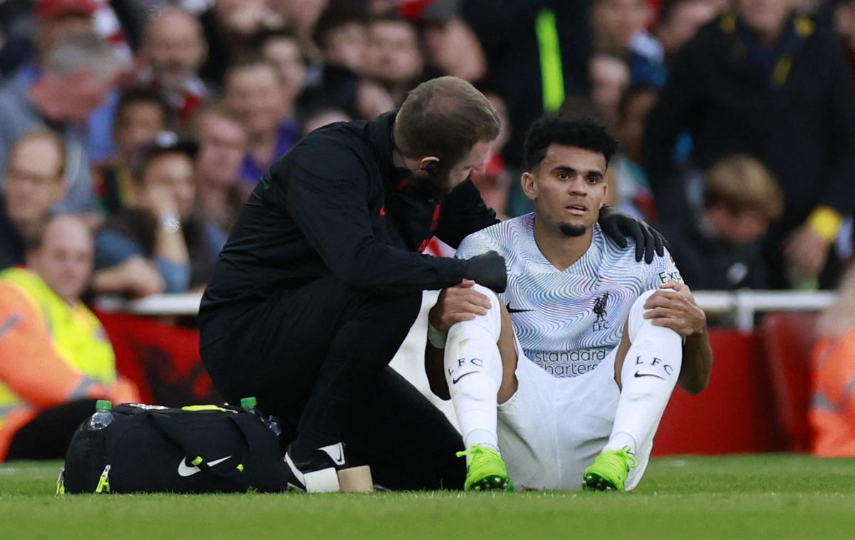 Luis Diaz Liverpool | Luis Diaz je utrpel poškodbo kolena. | Foto Reuters