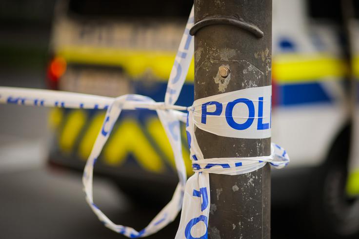 slovenska policija, trak | Foto: STA