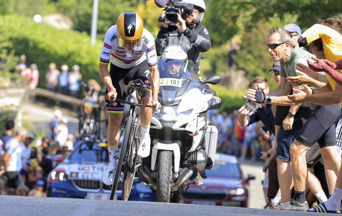 Remco Evenepoel, Dofineja | Remco Evenepoel je bil na današnjem kronometru kar 49 sekund hitrejši od Tadeja Pogačarja. | Foto Guliverimage