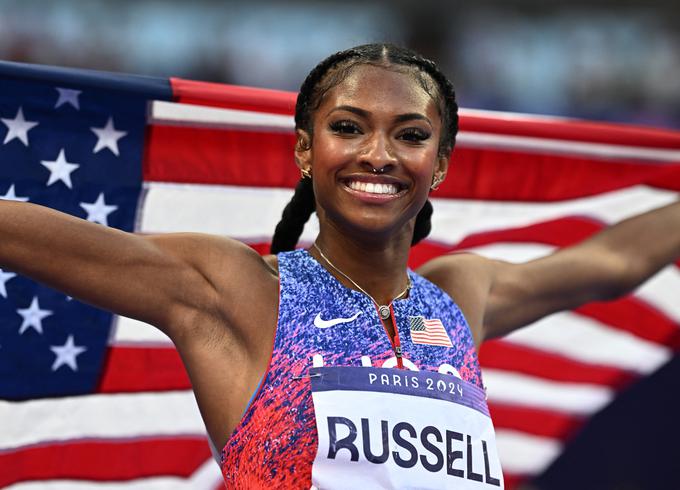 Masai Russell je bila najhitrejša na 100 m ovire, ravno v disciplini, v kateri je Brigita Bukovec pred 28 leti pritekla Sloveniji srebrno olimpijsko odličje. | Foto: Reuters