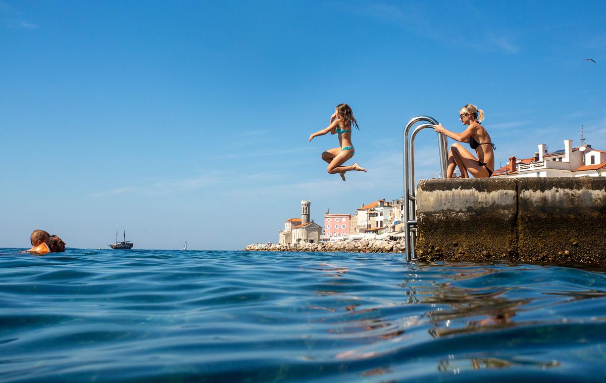 morje kopanje Piran | Jadransko morje ima 26 stopinj. | Foto Matic Klanšek Velej/Sportida