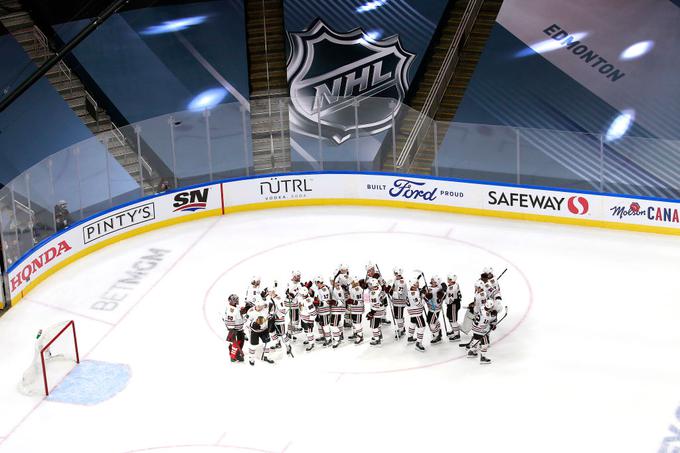 Chicago Blackhawks in Edmonton Oliers. Tekmo so dobili prvi. | Foto: Gulliver/Getty Images