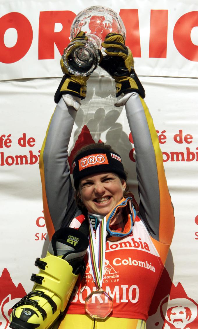 V sezoni 1999/2000 je v italijanskem Bormiu osvojila mali kristalni globus v specialnem slalomskem seštevku. | Foto: Reuters