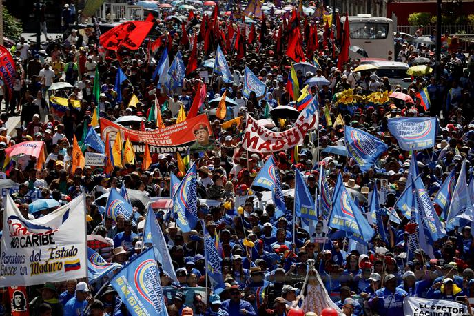 Venezuela, protesti | Trump je po zajetju Madura sicer dejal, da bo zdaj sam vodil Venezuelo, glede Machado pa, da opozicijska voditeljica v domovini ne uživa zaupanja. | Foto Reuters