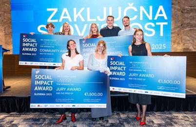 Od ideje do vpliva: razglašeni zmagovalci Social Impact Award Slovenia 2025!