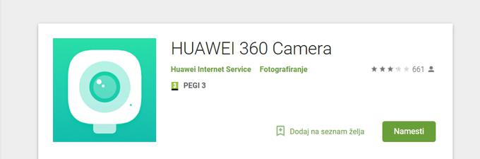 Program za delo s kamero Huawei EnVizion 360 je na voljo (tudi) v spletni tržnici Google Play. | Foto: Google Play