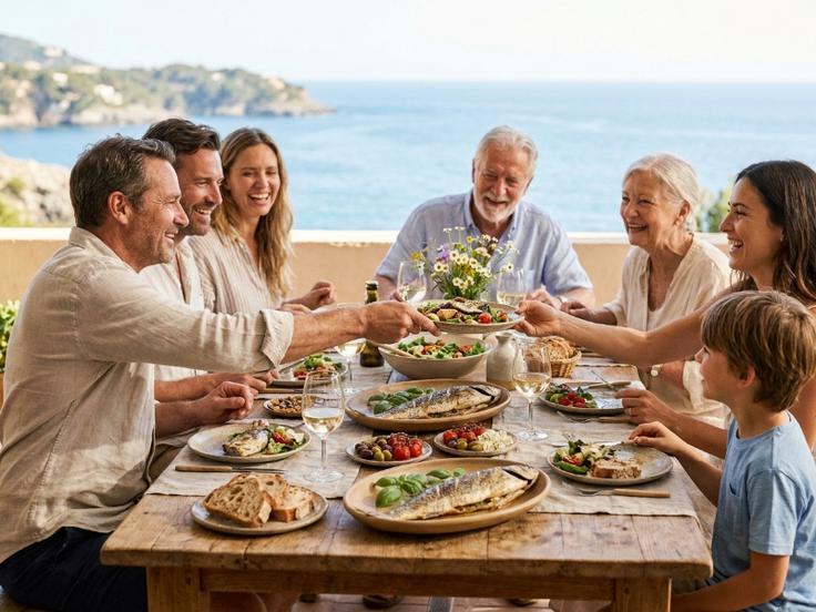 Mediteranski obroki pogosto temeljijo na deljenju hrane, sproščenem druženju in počasnejšem tempu obedovanja. | Foto: Spar Slovenija d.o.o.
