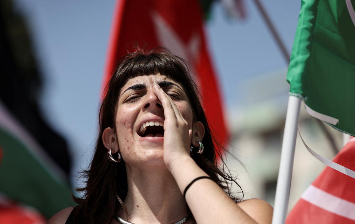 Protest v Rimu | "Dovolj je pokolov Palestincev in zločinov izraelske vlade," so bili enotni udeleženci.  | Foto Reuters