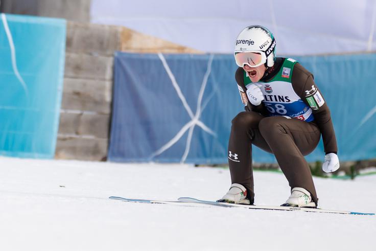 Veselje Laniška po doskoku. | Foto: Guliverimage