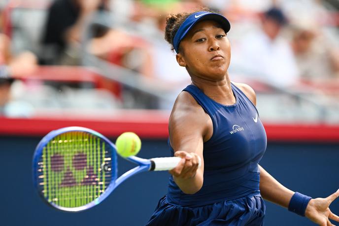 Naomi Osaka | Nekdanja prva teniška igralka na svetu Naomi Osaka je na turnirju WTA 1000 v kanadskem Montrealu v osmini finala dosegla drugo najhitrejšo zmago v karieri in se prvič po Dohi 2024 uvrstila v četrtfinale na turnirju te ravni. | Foto Reuters
