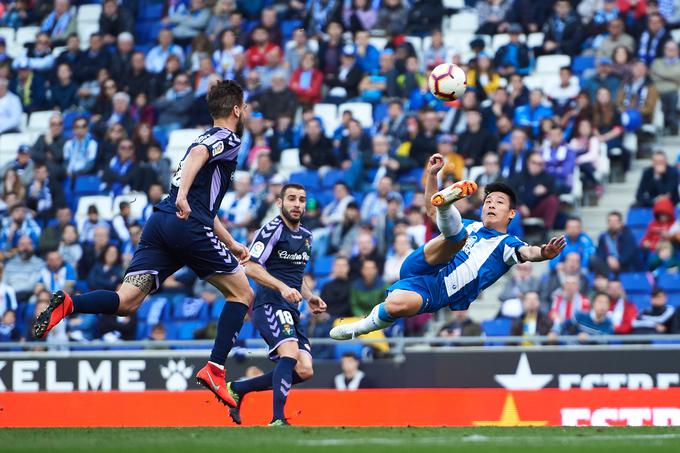 Marca lani je zabil gol Valladolidu in postal prvi Kitajec, ki je zabil gol v najboljši španski ligi. | Foto: Getty Images