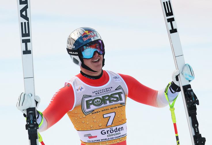 Švicar Franjo von Allmen je z odliko opravil s progo Saslong v Val Gardeni in zmagal.  | Foto: Reuters