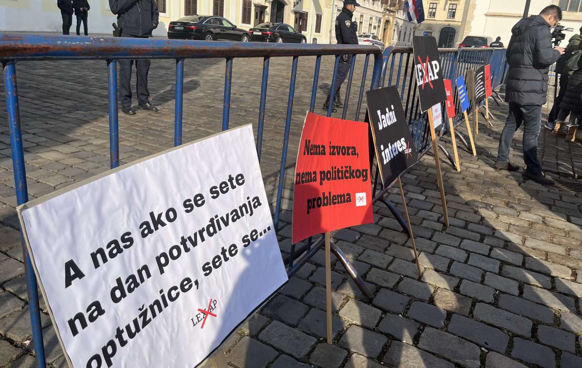 Protest novinarjev na Hrvaškem | Foto STA